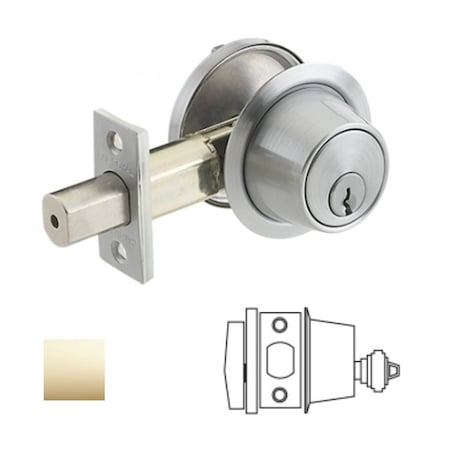 Cal-Royal Single Cylinder Deadbolt, 2-3/8 or 2-3/4 Backset, Square Corner Strike, Schlage C Keyway, US3 CB160SC-3
